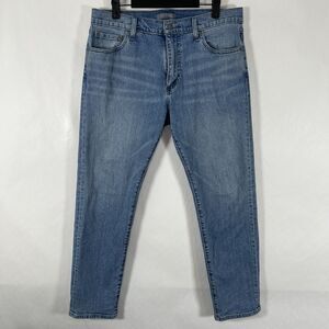 Ash & Erie Jeans Mens 33x28 Blue Denim Light Wash Tapered Leg Stretch